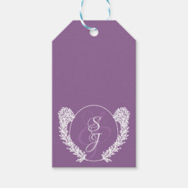 Elegante Monogram Lavender Lila Wedding Geschenkanhänger