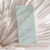 Elegante Monogram Leaf Sage Green Wedding Menükarte