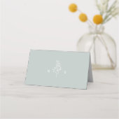 Elegante Monogram Leaf Sage Green Wedding Platzkarte (Rückseite)