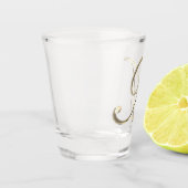 Elegante Monogram Letter A Imitate Gold Chic Schnapsglas (Links)