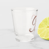 Elegante Monogram Letter M Imitats Rose Gold Chic Schnapsglas (Links)