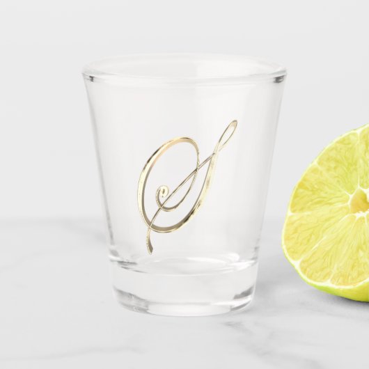 Elegante Monogram Letter S Imitats Gold Chic Schnapsglas (Vorderseite)