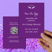 Elegante Monogram Lila Jewel Tone Rett Date Card Einladung
