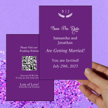 Elegante Monogram Lila Jewel Tone Rett Date Card