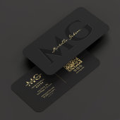 Elegante Monogram Luxury Black Beruflich Visitenkarte