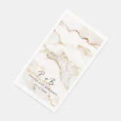Elegante Monogram-Marmorhochzeit Serviette (Ecke)