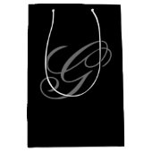 Elegante Monogram Medium Geschenktasche Mittlere Geschenktüte (Vorderseite)