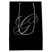 Elegante Monogram Medium Geschenktasche Mittlere Geschenktüte (Rückseite)
