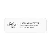 Elegante Monogram Minimal Black & White Wedding (Vorne)