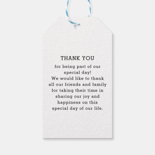 Elegante Monogram Minimal Line Art Geschenkanhänger (Rückseite)