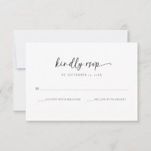 Elegante Monogram Minimal Wappen Wedding RSVP Card Dankeskarte