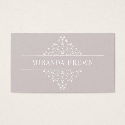 Elegante Monogram Minimalistisch Beige White Class (Vorderseite)