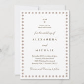 Elegante Monogram Minimalistisch Pearl Wedding Einladung (Vorderseite)