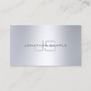 Elegante Monogram Minimalistisch Silver Look Schli Visitenkarte