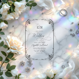 Elegante Monogram Minimalistisch Wedding Acryleinladungen