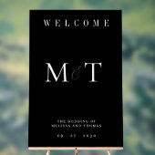 Elegante Monogram Minimalistisch Wedding Welcome Acrylschild (Neutral)