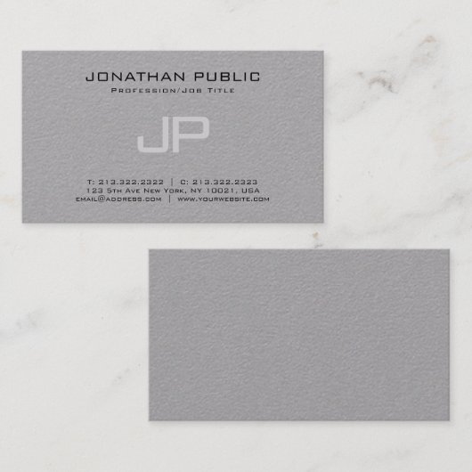 Elegante Monogram Minimalistische Vorlage luxuriös Visitenkarte (Vorne/Hinten)