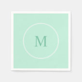Elegante monogram Mint Green Template modern Serviette (Vorderseite)