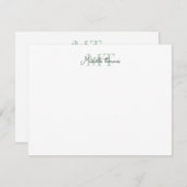 Elegante Monogram Modern Chic Script Name Mitteilungskarte (Vorne/Hinten)
