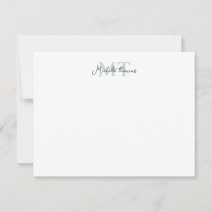 Elegante Monogram Modern Chic Script Name Mitteilungskarte