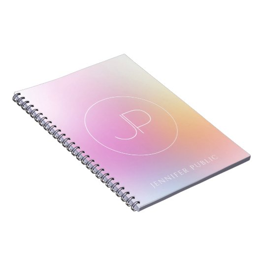 Elegante Monogram Moderne farbenfrohe Vorlage Notizblock (Rechte Seite)