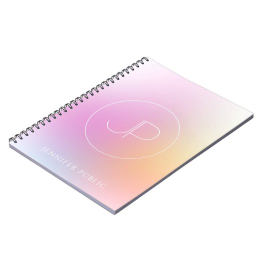 Elegante Monogram Moderne farbenfrohe Vorlage Notizblock (Linke Seite)