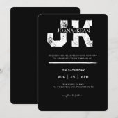 Elegante Monogram Moderne Hochzeit Einladung (Vorne/Hinten)