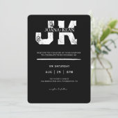 Elegante Monogram Moderne Hochzeit Einladung (Stehend Vorderseite)