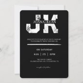Elegante Monogram Moderne Hochzeit Einladung (Vorderseite)