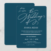 Elegante Monogram Moderne Hochzeit Einladung (Vorne/Hinten)