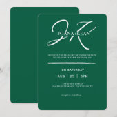 Elegante Monogram Moderne Hochzeit Einladung (Vorne/Hinten)