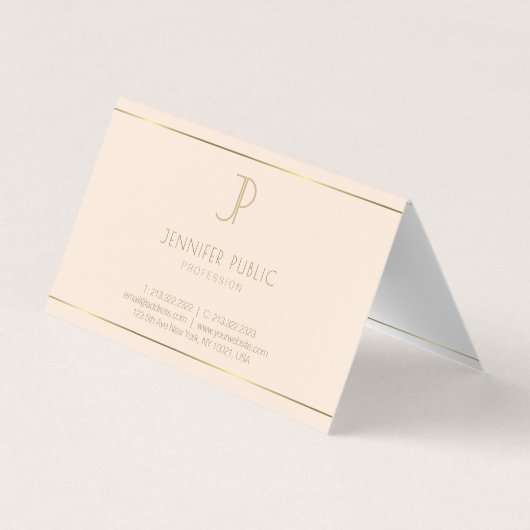 Elegante Monogram Moderne Minimalistisch Template  Visitenkarten (Rückseite)