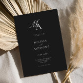 Elegante Monogram Moderne Minimalistische Hochzeit Einladung