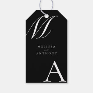 Elegante Monogram Moderne Minimalistische Hochzeit Geschenkanhänger