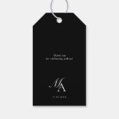 Elegante Monogram Moderne Minimalistische Hochzeit Geschenkanhänger (Rückseite)