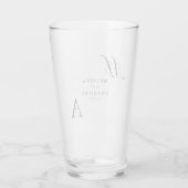 Elegante Monogram Moderne Minimalistische Hochzeit Glas (Rückseite)