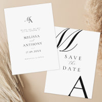 Elegante Monogram Moderne Minimalistische Hochzeit