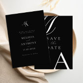 Elegante Monogram Moderne Minimalistische Hochzeit Save The Date