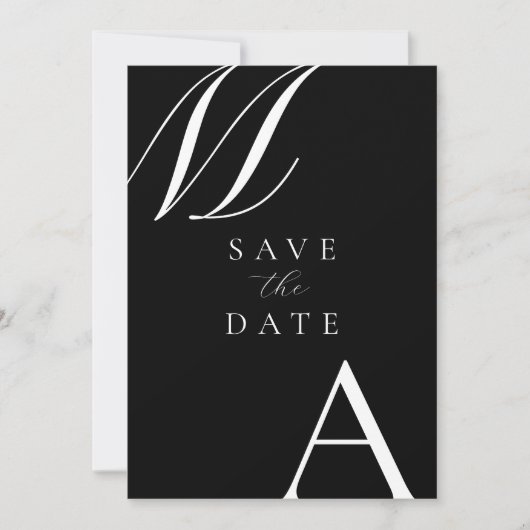 Elegante Monogram Moderne Minimalistische Hochzeit Save The Date (Vorderseite)