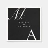 Elegante Monogram Moderne Minimalistische Hochzeit Serviette (Vorderseite)