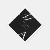 Elegante Monogram Moderne Minimalistische Hochzeit Serviette (Ecke)