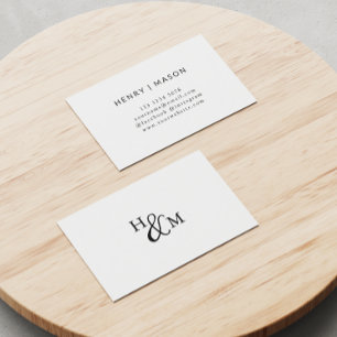 Elegante Monogram Moderne Minimalistische Partners Visitenkarte