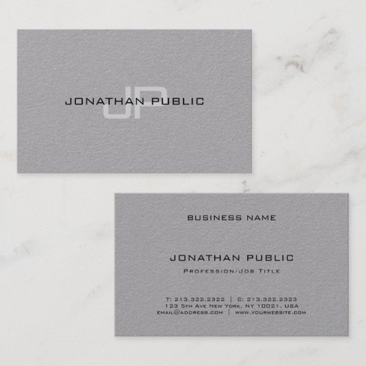 Elegante Monogram Moderne Minimalistische Vorlage Visitenkarte (Vorne/Hinten)