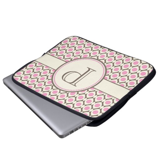 Elegante Monogram, Modernes Design Notebook-Bag Laptopschutzhülle (Vorne Knopf)
