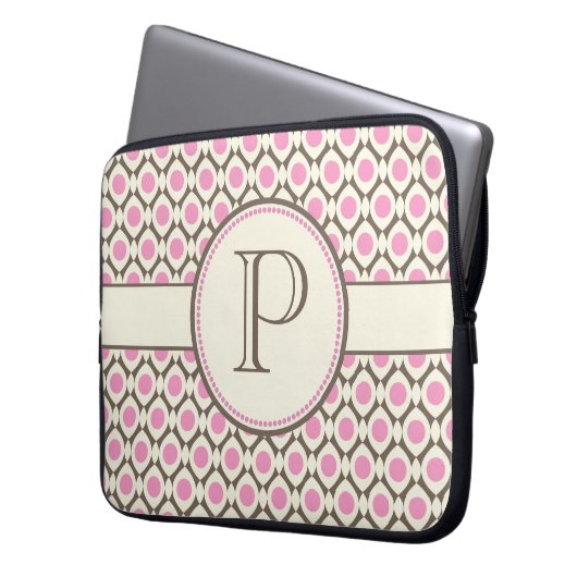 Elegante Monogram, Modernes Design Notebook-Bag Laptopschutzhülle (Vorderseite Links)