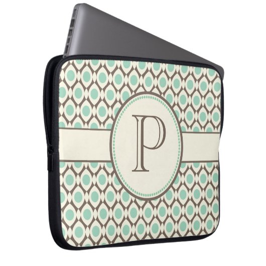 Elegante Monogram, Modernes Design Notebook-Bag Laptopschutzhülle (Vorne Rechts)