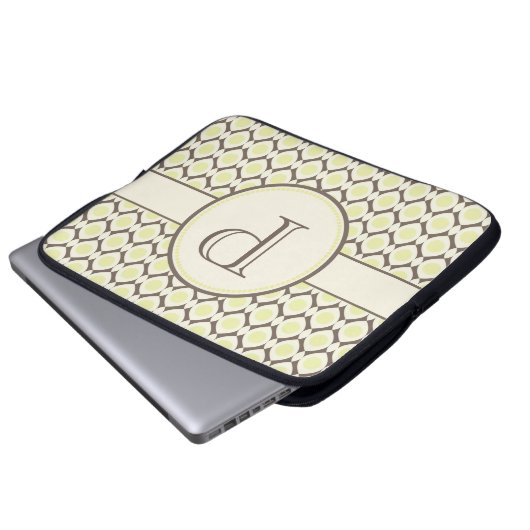 Elegante Monogram, Modernes Design Notebook-Bag Laptopschutzhülle (Vorne Knopf)