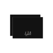 Elegante Monogram Name Black Gold Script Note Card Mitteilungskarte (Vorderseite/Rückseite Beispiel)