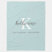 Elegante Monogram Name Blue Fleece Blanket (Vorderseite)