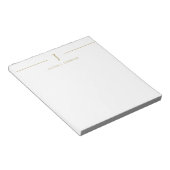 Elegante Monogram Name Gold White Notepad Notizblock (angewinkelt)